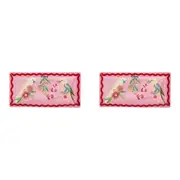 2PK Annabel Trends Festive Birds Ceramic Plate Serving Dish 26x13cm Rectangle