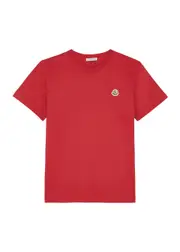 Moncler Kids Logo Cotton T-shirt (12-14 Years) - Red 14 years