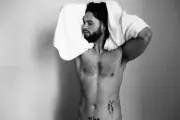 [M320] Handsome Man Cute Male Model Showing Off Body Physique Art Photography