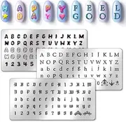 PH PandaHall 3pcs Letter Number Nail Stamping Plates, 3 Styles Alphabet Nail Stamper Typeface Nail Art Stencils Print Nail Stencils Stainless Steel Nail Picture Plate for Nail Art Design Manicure