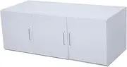 [Priceworth] Redfern Wardrobe Topper Cabinets 1200mm, Can Be Placed On a Cupboard, Wardrobe, Or Chest of Drawers for Extra Storage, Durable Built, Clean Lines, Sleek Design 45 H x 120 W x 50 D CM, White