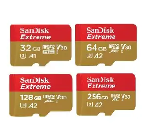 【就是要玩】現貨 SanDisk Extreme 32G 64G 128G 256G 任天堂 SD記憶卡 A1A2 金卡