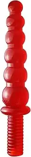 Erotic XL anal dildo sex toys, FAAK multi-balls dildo with handle, 9,8'' insertable with 6 balls for butt plug lovers, FAAK beaded dildo anal fun,deeper training sextoy (Shining Red)