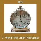 7'' World Time Clock Nautical Watch Quartz Flat Glass Roman Number Brass AEs