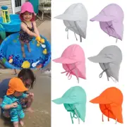 Kids Beach Hat Girls Boys Sun Bucket Wide Brim Neck Flap legionnaires Cap UVF50+