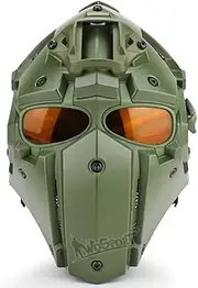 WoSporT Tactical Obsidian Green GOBL Terminator Helmet & Mask Goggle for Hunting Paintball Military Cosplay Movie Prop