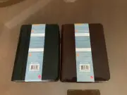 Day-Timer Wire-Bound Leather Organizer System Agenda Burgundy & Black (set of 2)