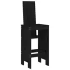 2x Outdoor Bar Stools Garden Patio Wooden Dining Chairs Solid Pine Black