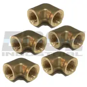 5 PACK BRASS FORGED ELBOW 1/4" FEMALE NPT FNPT FUEL/AIR/WATER/OIL/GAS WOG