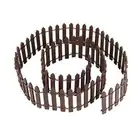 Miniature Fairy Garden Fence, DIY Wood Picket Fence Mini Ornament for Brown