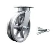 8 Inch KP V-Groove Semi Steel Swivel Caster with Ball Bearing and Swivel Lock