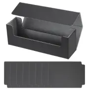 Card Storage Box for Trading Card 400 + with 6 Divider Fit Black/Grey