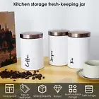 3 Pcs Coffee Tea Sugar Container Set Airtight Metal Kitchen Canisters NGM