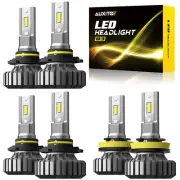 6x9005 9006 H11 LED Light Bulbs Combo 1:1 Mini Size 6500K White Plug and Play