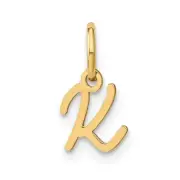 14KY Upper case Letter K Initial Charm Bracelet Necklace
