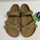 Birkenstock New w/ Box Franca Faded Khaki Textile Vegan Narrow - Select Size
