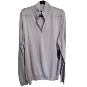 NWT-Christian LaCroix- Men’s 100% Merino Wool Quarter Zip Sweater Pullover, XL