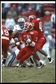 Defensive back Antonio Pratt Fresno State Bulldogs runs with the b- Old Photo