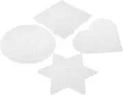 NAMOARLY 4-Piece Geometric Shape Templates for DIY Bean Stencils Boys and Girls' Creative Puzzle Set to Learn Spatial Skills Child-Friendly Plastic