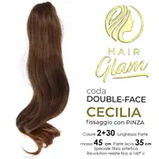 Hair glam cecilia double face ponytail with 2+30 fiber clips Revolution