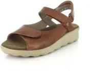 Wolky Pichu Women's Cognac Open Toe Flat Ankle Strap Sandals, Size EU 43