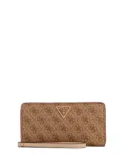 GUESS Women's Latte Brown Logo Laurel Large Wallet