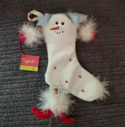 DEPT 56 KRINKLES 8" MINI STOCKING Ornament Snowman Patience Brewster New