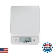Taylor Glass Top Food Scale with Touch Control Buttons, 11 lb Capacity, Silve