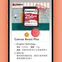 在飛比找蝦皮購物優惠-金士頓 Kingston Canvas React Plus