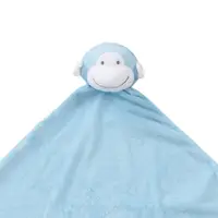 在飛比找Yahoo奇摩購物中心優惠-美國Angel Dear 大頭動物嬰兒毛毯 藍色小猴