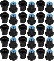 XYWHPGV 30Pcs 14.5mm Dia 15mm Length Plastic Potentiometer Volume Control Rotary Knob Cap Black Blue(b5aaa 0d000 fd5d8 67828 90274 021f7