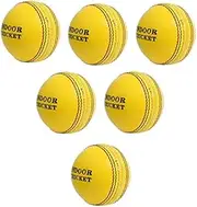 Indoor Cricket Balls for Men Senior Adult Yellow Pack of 6 Lot Balls 5.5oz