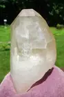 Large Tangerine Quartz Crystal with Central Rainbow from Diamantina Brazil