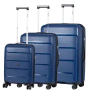 Delphin Verona Hardside 3 Piece Spinner Suitcase Set Blue