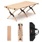 Folding Wooden Tables Portable Outdoor Indoor Foldable Picnic Compact Roll Desks
