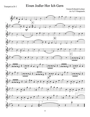 Einen Jodler Hor Ich Gern German Band/Brass Quintet/Oktoberfest Band Sheet Music