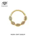Hazel Marquise Diamond Daith 14k Gold Hoop Septum clicker for her