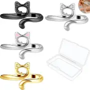4PCS Crochet Ring, Metal Yarn Tension Loop for Crochet Weaving, Plastic Box