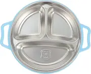 USHOBE 1pc Dinner Plate Rectangular Compact Serving Plate Metal Divided Plates 3 Section Dinner Trays Food Tray with Compartments Kids Lunch Stainless Steel Nutrition Baby Salad Plate