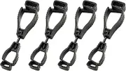 RoxNvm Glove Clips, 4 PCS Grabber Clip Safety Work Holder, Keeper, Clamp Catcher Labor Guard for Work Gloves (Black)