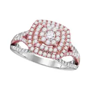 10k Two-tone Gold Round Diamond Solitaire Bridal Engagement Ring 1 Cttw