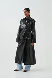 Raven Vegan Leather Trench