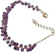[NDKSZHEQ] Bracelets Natural Round Faceted Purple Amethysts Bracelet Jewelry Handmade Cute For Girl