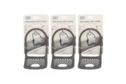 3x White Magic Silicone 25cm Sink Caddy Holder Organiser Kitchen Adjustable