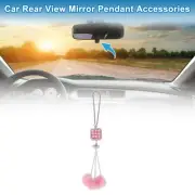 1 Pcs Magic Cube Diamond Car Rear View Mirror Pendant Accessories Pink