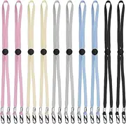 SING F LTD 10PCS Adjustable Length Necklace Lanyards with Hooks Hat Rope Straps Extender Convenient Reusable For Adults Kids 5 Colours