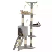 NNEVL Cat Tree with Sisal Scratching Posts 138 cm Grey