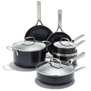OXO Cookware Set Agility Ceramic Non-Stick 10-Piece Dishwasher Safe Aluminum