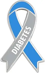 [PinMart] Blue And Grey Diabetes Awareness Ribbon Pin