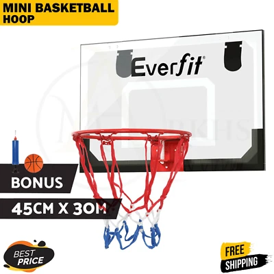 Everfit Mini Basketball Hoop Door Wall Mounted Kid Sport Backboard Indoor Black